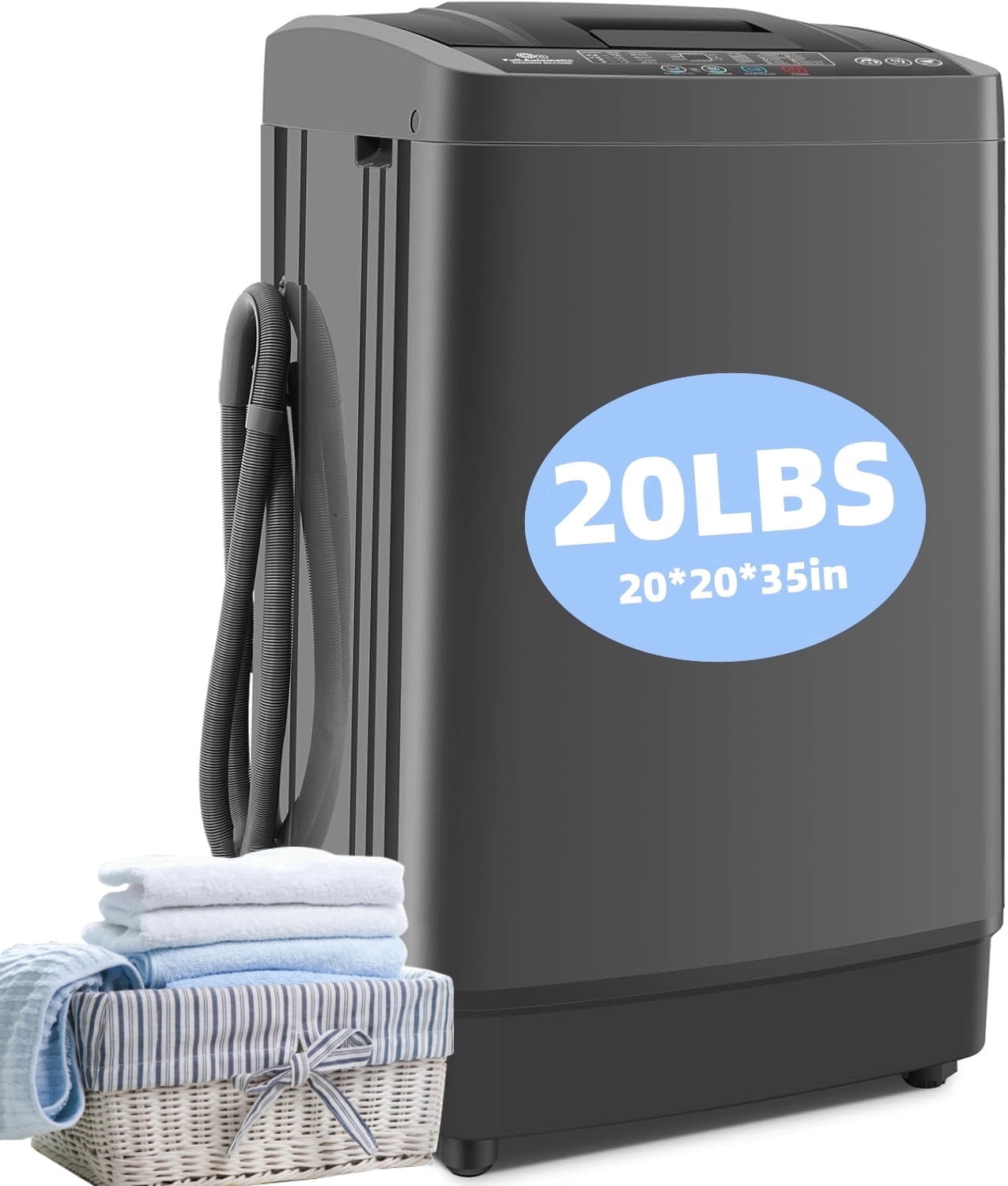 Costway Full-Automatic Washing Machine 7.7 lbs Washer/Spinner