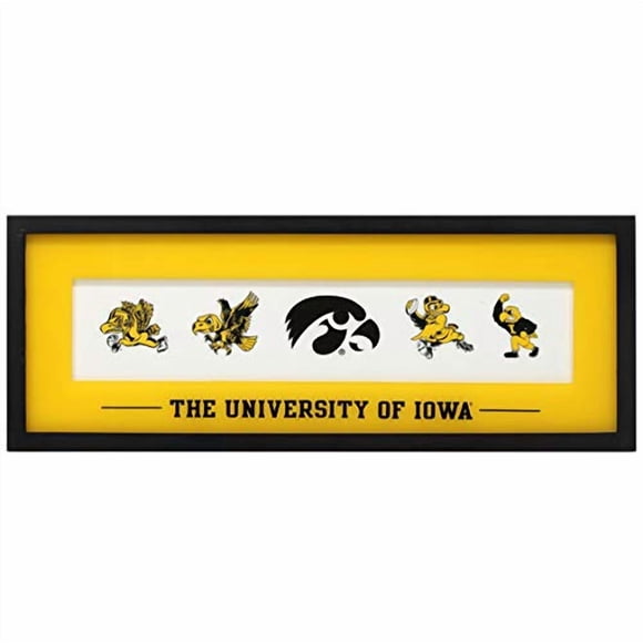 University of Iowa Logo Evolution Framed Wall Decor - Large Iowa Hawkeyes Wall Art for Office or Man Cave
