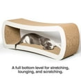 thumbnail image 6 of PetFusion Jumbo 2 level Cat Scratcher Lounge Scratch, Play, Perch, and Hide Pet Furniture, 39" x 11" x 14", White, 6 of 7