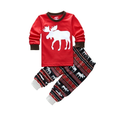 

Kiapeise Christmas Family Pajamas Set Adult Women Kids Sleepwear Nightwear