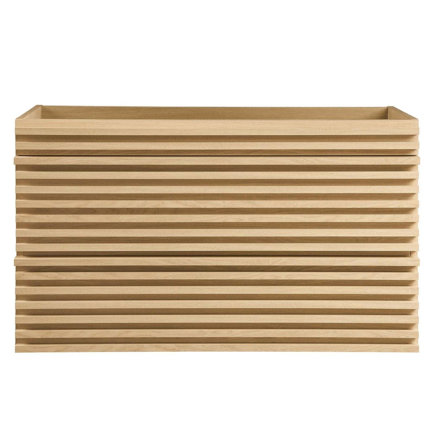 Saltoro Sherpi Render 36" Wall-Mount Bathroom Vanity Cabinet, Oak