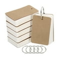 thumbnail image 1 of Unique Bargains 3.5' x 2' Blank Flash Cards with Rings Study Cards Index Cards Note Card Pre Hole Punched, White 300 Pack, 1 of 5