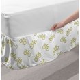 thumbnail image 2 of Khaki Bed Skirt, Monochromatic Minimal Pattern with Simple Design Bicycle Pictogram Bike Rider Hobby, Elastic Bedskirt Dust Ruffle Wrap Around for Bedding Decor, 4 Sizes, Khaki White, by Ambesonne, 2 of 2