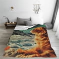 thumbnail image 5 of Fuzoiu Space Adventurer Cat Print Ultra-Soft Micro Fleece Blanket,All Seasons Flannel Throw, Lightweight Blanket for Bed, Sofa, Couch, Movie Night, Camping, and Travel-60"x50", 5 of 7