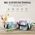 thumbnail image 7 of Green Pink Heart Tissue Box Cover Leather Square Rectangle Tissue Box Holder for Bathroom Living Room Desk Office Decor, 7 of 7