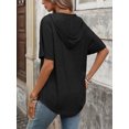 thumbnail image 2 of Cuteduck Women's Short Sleeve V-Neck T-Shirt – Loose Fit Solid Color Soft Summer Top – Casual Everyday Essential S-2X, 2 of 7