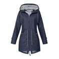 thumbnail image 4 of Veste à Capuche Douce pour Femme Imperméable Manteau de Pluie Extérieur Bonnet Automne Vert TTG, 4 of 4