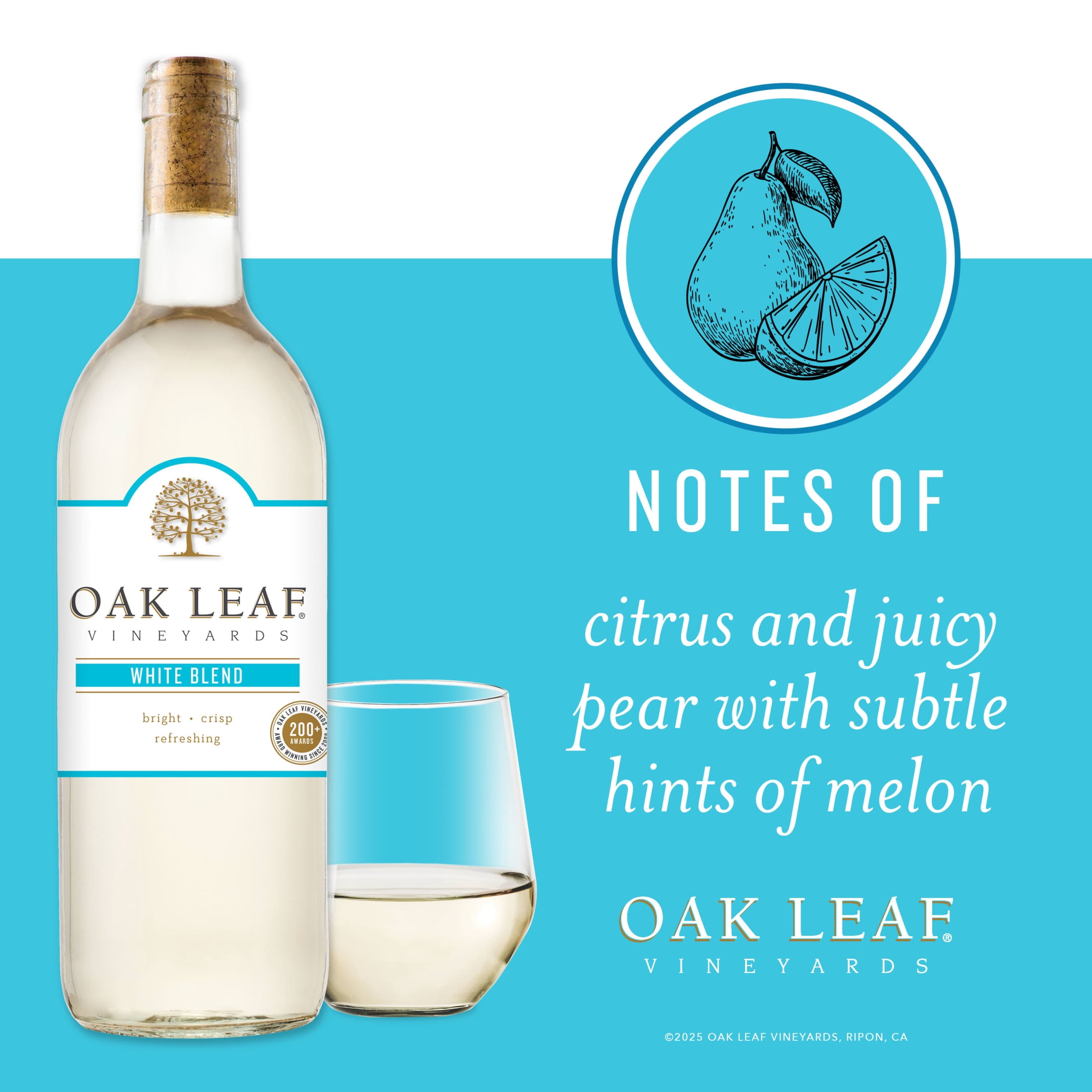 Oak Leaf Vineyards White Blend , 750 ml Bottle, 13.0% ABV, White Wines, Green Apple