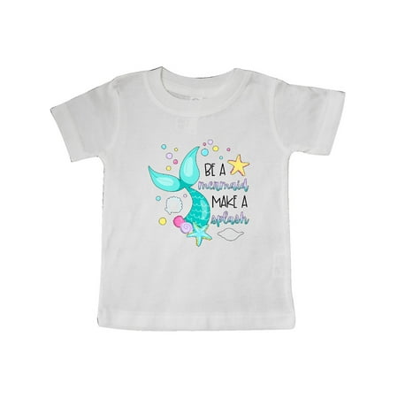 

Inktastic Be a Mermaid Make a Splash Blue Mermaid Tail Gift Baby Boy or Baby Girl T-Shirt