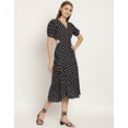 thumbnail image 3 of Moomaya Printed A-Line Viscose Dress, Short Sleeve, Styled Back Casual Flared Dress, 3 of 8