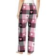 thumbnail image 6 of Pajama Pants Women - Pink heart plaid Soft Breathable Sleep & Lounge Pants for Women, Comfy Casual Pj Pants Bottoms with Pockets, 6 of 7