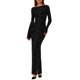 thumbnail image 1 of Vestido PRETTYGARDEN 2025 Floral Bodycon Maxi Negro XXL, 1 of 8