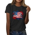 thumbnail image 4 of Tops under $5! Yrmaups Womens Summer Blouse Independence Day Round Neck USA Stars Tunics Red White and Blue Patriotic Short Sleeve 2025 Blouses Clothing, 4 of 7