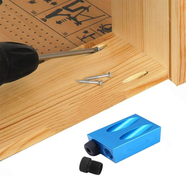 Kit de plantilla para orificios de bolsillo en ángulo de 15 grados Perforadora de orificios de guía de taladro de 6/8/10 mm (14 piezas)