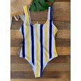 thumbnail image 1 of Traje de baño de una pieza para mujer 2022 nuevo Zip Push Up Monokini Sexy traje de baño sólido a rayas con estampado de hojas ropa de playa 2M, 1 of 3