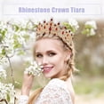 thumbnail image 2 of Tiara de corona de reina de cristal de imitación Unique Bargains Tono dorado rojo 15x6,8 cm, 2 of 7