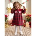 thumbnail image 3 of Loicainy Baby Toddler Girl Plaid Christmas Dress 6 12 18 24 Months 2T 3T 4T Santa Petal Collar Long Sleeve Dresses, 3 of 9