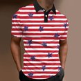 thumbnail image 2 of Bjutir 4Th Of July Shirts For Men Usa Flag Print Short Sleeve Lapel Neck Button Down Shirts Casual Patriotic Breathable Summer Tops Independence Day Mens T-Shirts Red 2Xl, 2 of 5