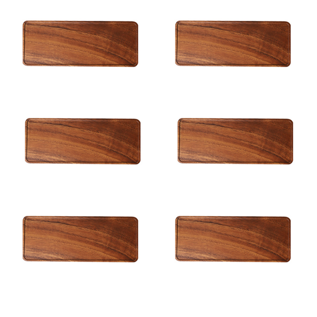 6X South American Walnut Tray, Solid Wood Wooden Afternoon Tea Tray, Fruit Tray, Coffee Shop Simple Snack Tray
