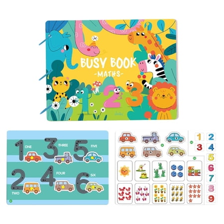BINGLI Preschool Magnetic Busy Book, Reusable Stickers Toys Fine Motor Skills Learning Binder Quiet Book Montessori Toys for Kids Toddlers Home Kindergarten