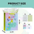 thumbnail image 2 of 15.7" Large Happy Birthday Gift Bag for Kids with Greeting Card Tissue Paper Sticker Dinosaur 3D Making Glitter Gift Wrap Bags for 3st Birthday Boys Baby Shower Celebration Kid Dinosaur Party, 2 of 4
