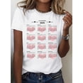 thumbnail image 1 of Camiseta para mujer verano cuello redondoChic 2025 Love calendar Print Crew Neck T-shirt, Four seasons casual short-sleeved T-shirt, Women'S ClothingFather's Day, Mother's Day, New Year, Spring Fest, 1 of 8