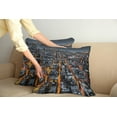 thumbnail image 2 of Ambesonne City Throw Pillow Cover 2 Pack, Avenues to Midtown NYC, 24", Marigold Grey Black, 2 of 7