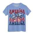 thumbnail image 2 of FhsagQ T Shirts for Girls 10-12 Graphic Girls Short Sleeve Tee Summer Crewneck T Shirt Casual Fit Basic Shirts Girls Shirts Size 8-9 Little Girls T Shirts Light Blue 160, 2 of 4