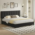 thumbnail image 4 of VECELO Upholstered Bed Frame with 4 Storage Drawers, King Size Modern Platform Bed Frame with Adjustable Headboard, No Box Spring Needed, Black, 4 of 8
