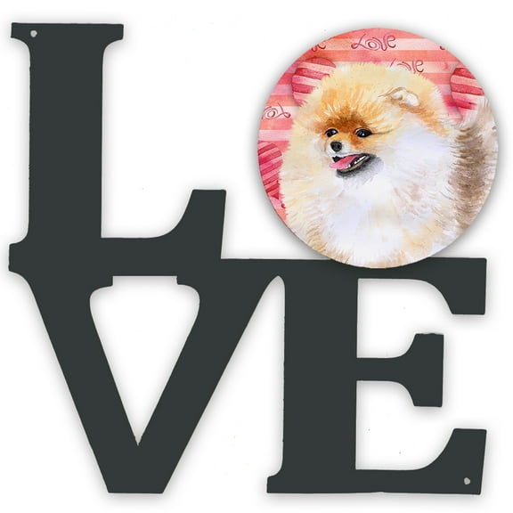 Pomeranian Love Metal Wall Artwork LOVE