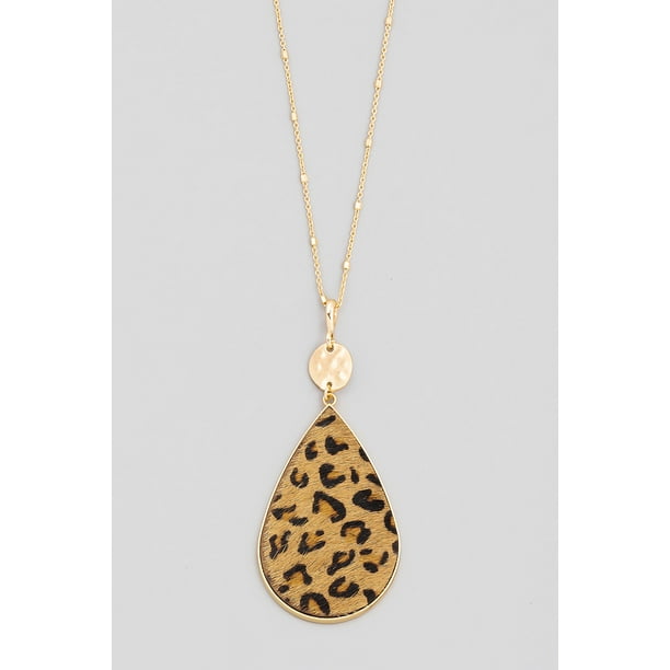 Leopard and Necklace, Leopard Jewelry, Long Pendant Necklace, Teardrop  Necklace, Jewelry, Animal Print Jewelry 