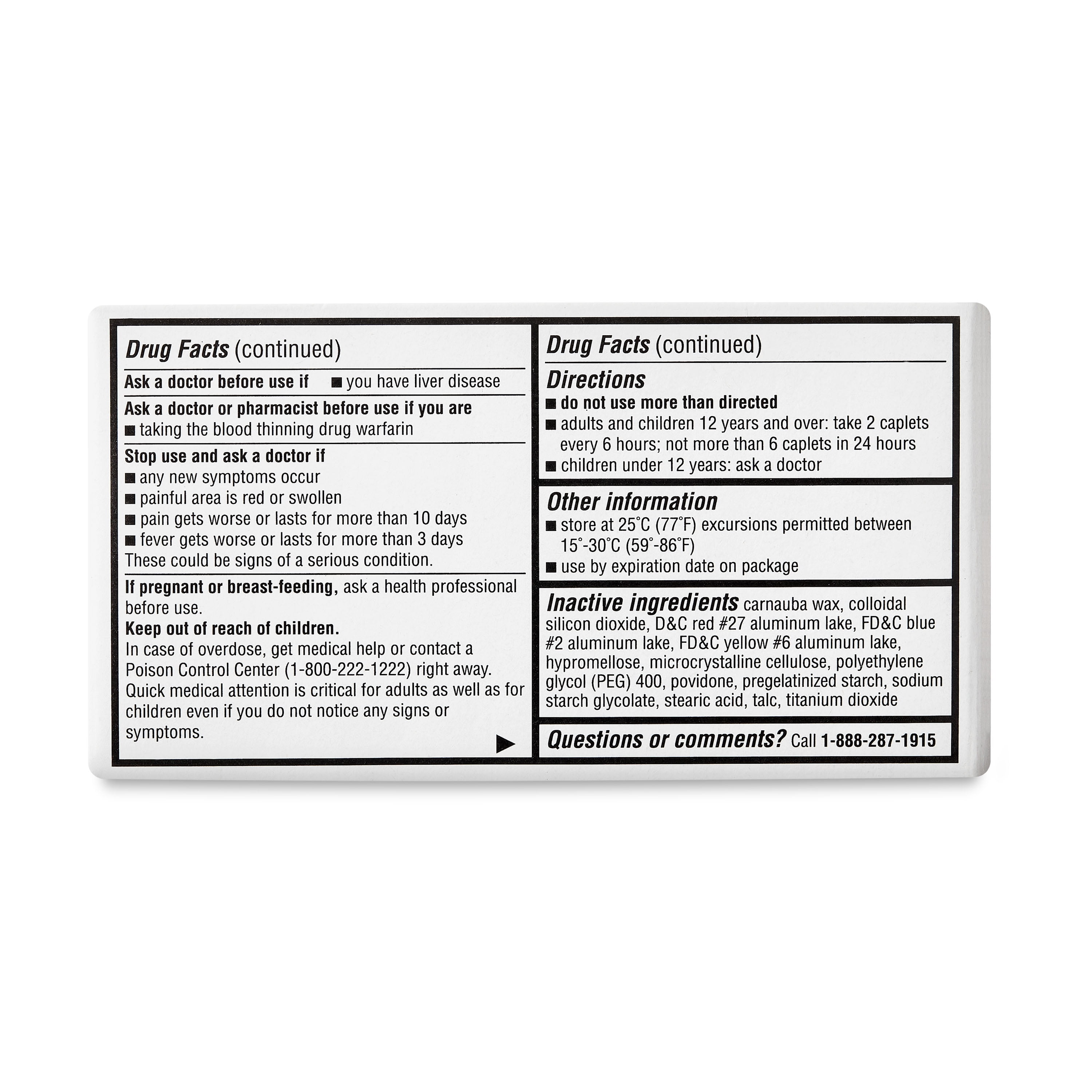 Equate Tension Headache Pain Relieving Aid Acetaminophen and Caffeine Caplets, 100 Count, Compare to Excedrin® Tension Headache Active Ingredients