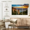 thumbnail image 4 of Elephant Stock Bixby Creek Bridge At Sunset Wall Art - Horizontal Multi Panel Canvas - Living Room Wall Decor - Nature Multi Panel - Blue And Yellow Decor - 23" x 14", 4 of 4