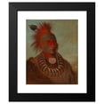 thumbnail image 2 of George Catlin 12x14 Black Modern Framed Museum Art Print Titled - No-Ho-Mun-Ya, One Who Gives No Attention (1844), 2 of 5