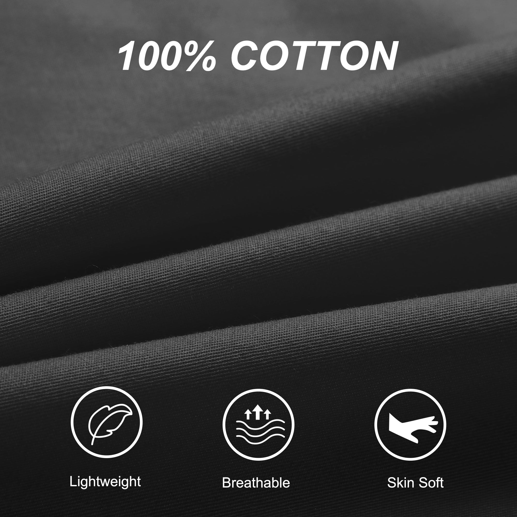 REGALWOVEN Zippered Body Pillow Cover Egyptian Cotton Pillowcases, Jumbo Black