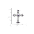 thumbnail image 2 of 1/10 Carat (Ctw) Amethyst Cross Pendant Necklace with Diamonds in 10K White Gold with Chain for Women, 2 of 5