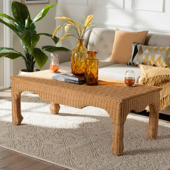 bali & pari Abena Boho Coffee Table, Light Honey