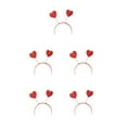 thumbnail image 1 of Youkk Serre-Tête en Forme de Cœur Élégant Pailleté Réglable Accessoires de Coiffure Bandeaux Cadeau de Noël Mariage Concert Paillettes Rouges Ensemble de 5, 1 of 6