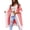 Pink, variant on sicmoss Women's Red Color Block Vertical Striped Hooded Cardigan Open Front Oversized Long with Pockets