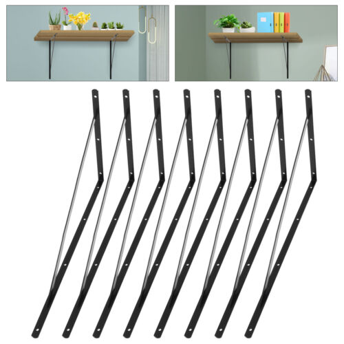 8 Pack Shelf L Brackets Countertop Shelves Bracket Black Metal Wall