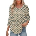 thumbnail image 2 of 3/4 Sleeve Tops for Women Summer Summer Tops for Women Plus Size Sleeveless Womens Tops Spring Summer Fashion 2025 Womens T Shirts Cotton Graphic orders placed by me, 2 of 8