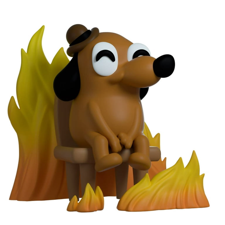 Youtooz This is Fine Dog, 3.7 Vinyl Figure of This is Fine Meme Dog