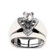 thumbnail image 1 of WREESH 2Pc Women Detachable Heart Shape Shiny Diamond Ring Sterling 2 In 1 Ring For Engagement Wedding, 1 of 1