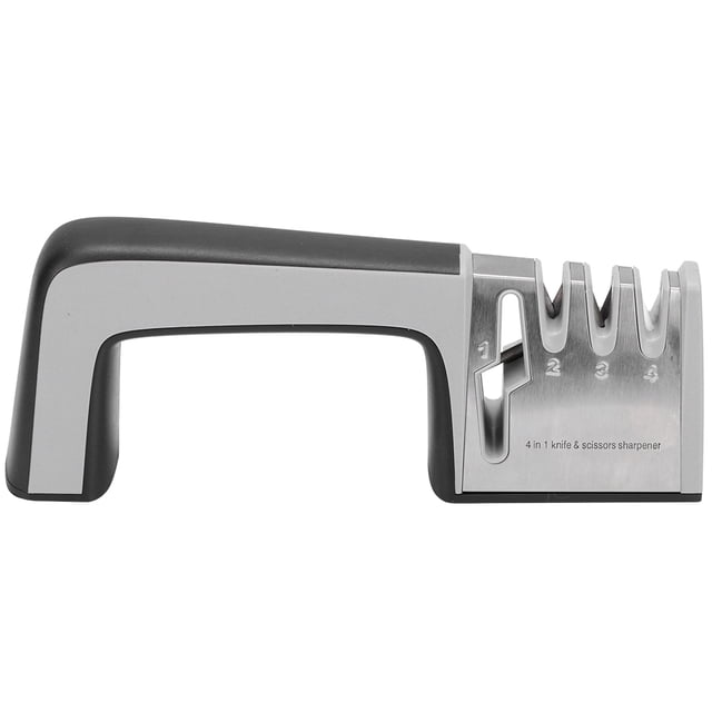 Afilador de tijeras y cuchillos para cuchillas domésticas, afilador de cuchillos de cocina multiherramienta para uso doméstico sin esfuerzo