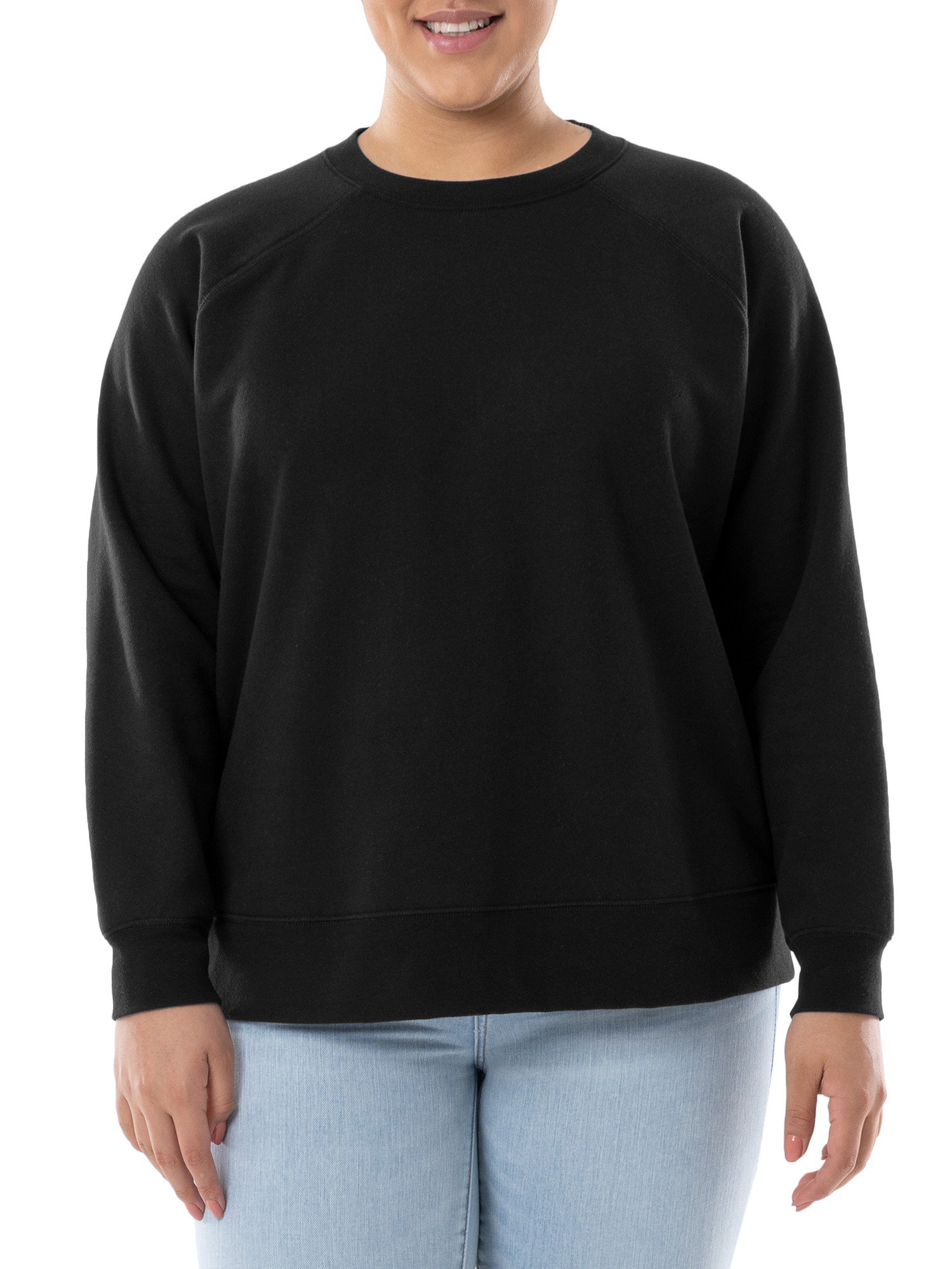 Terra & Sky Women's Plus Size Fleece Sweatshirt, Available in 1,2, and 3- Packs, Size 0X-4X