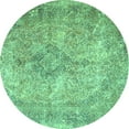 thumbnail image 1 of Ahgly Company Indoor Round Persian Turquoise Blue Traditional Area Rugs, 8' Round, 1 of 4