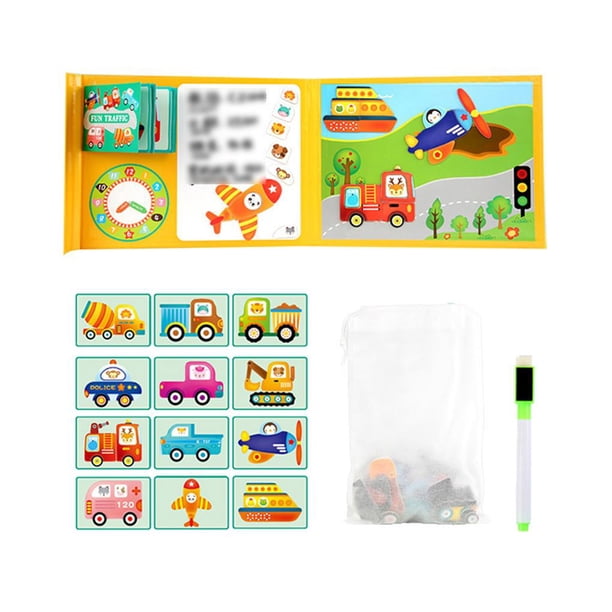 Rompecabezas Juego Montessori Juguetes Educativos Tráfico Cognición 3D Rompecabezas Niños Caja Rompecabezas Juguete Para Regalo Minnieouse FN002935-00