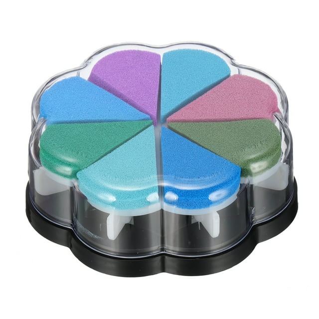 Uxcell Craft Ink Pad, Petal Shape Rainbow Finger Stamp Ink Pads Rubber DIY Washable Pigment for Stamping Card Making Scrapbooking Painting, Multicolor