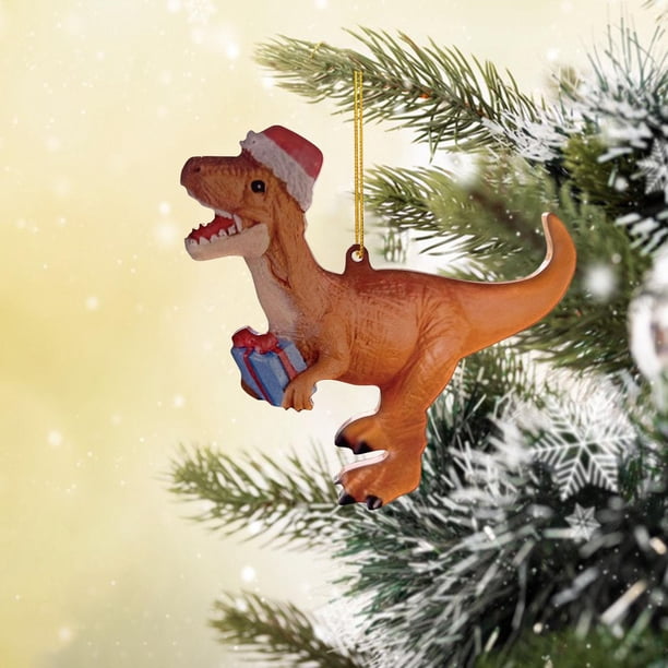 Colgante de dinosaurio de Navidad BLESIY Acrílico Fiesta interior y exterior Decoración estilo c