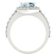 thumbnail image 4 of 2.03 ct Heart Cut Natural Swiss Blue Topaz with Simulated Diamond Halo Accents 14K White Gold Womens Engagement Ring, 4 of 6
